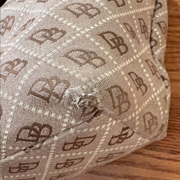 Vintage Dooney & Bourke Monogram Chiara Tote Bag Purse Brown - Picture 15 of 16